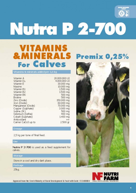 Nutra P 2-700 Premix for Calves